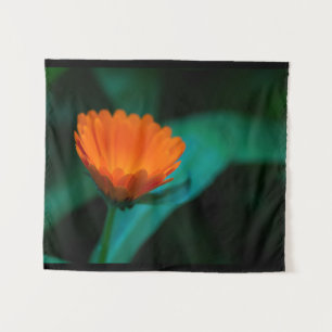 Sinaasappel madeliefje bloem wandkleed