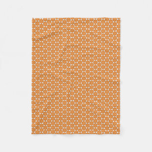 Sinaasappel madeliefjes in 70s stijl fleece deken