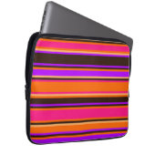 Sinaasappel, magenta en Paarse gestreepte elektron Laptop Sleeve (Voorkant Rechts)