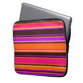 Sinaasappel, magenta en Paarse gestreepte elektron Laptop Sleeve (Voorkant Links)