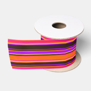 Sinaasappel, magenta en Paarse gestreepte lint