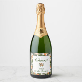 Sinaasappel Main Squeeze Champagne Fles Label Sparkling Wijnetiket