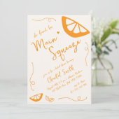 Sinaasappel Main Squeeze Hand getrokken Vrijgezell Kaart (Staand voorkant)