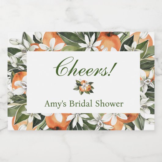 Sinaasappel Main Squeeze Mini Champagne Fles Label Sparkling Wijnetiket (Enkel label)