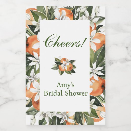 Sinaasappel Main Squeeze Mini Wijnflesetiket Wijn Etiket (Enkel label)