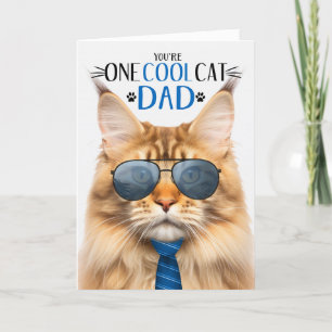 Sinaasappel Maine Coon Cat Vaderdag One Cool Cat Feestdagen Kaart