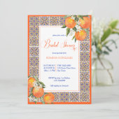 Sinaasappel majolica Middellandse zee tegels bruid Kaart (Staand voorkant)