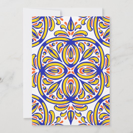 Sinaasappel majolica Middellandse zee tegels bruid Kaart (Achterkant)