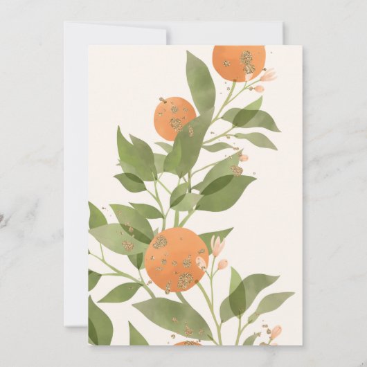 Sinaasappel Mandarijn/Clementine Uitnodiging (Achterkant)