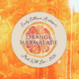 Sinaasappel Marmalade Ambachtelijke Jam Pot Verpak Ronde Sticker
