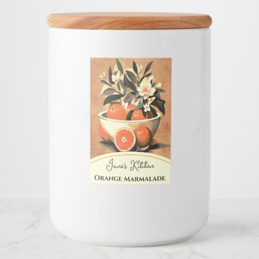 Sinaasappel Marmalade Canning Jar Voedselcontainer Etiket (Voorkant)