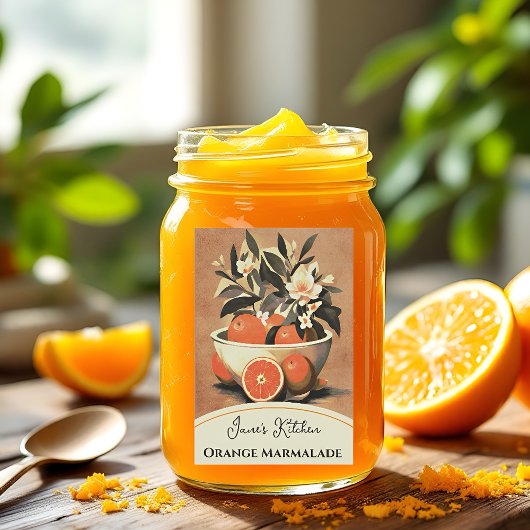 Sinaasappel Marmalade Canning Jar Voedselcontainer Etiket