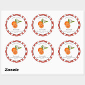 Sinaasappel Marmalade Geruite Ronde Jam Ronde Sticker (Vel)