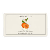 Sinaasappel Marmalade Jam Pot op Off witte rechtho Etiket (Voorkant)