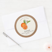 Sinaasappel Marmalade Kraft papier Ronde Jam Sticker (Envelop)