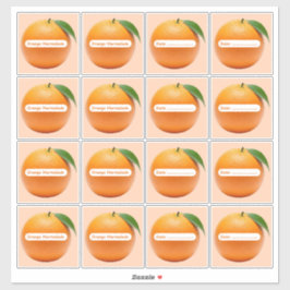 Sinaasappel Marmalade Labels Sticker Vel