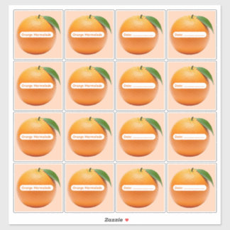 Sinaasappel Marmalade Labels Sticker Vel