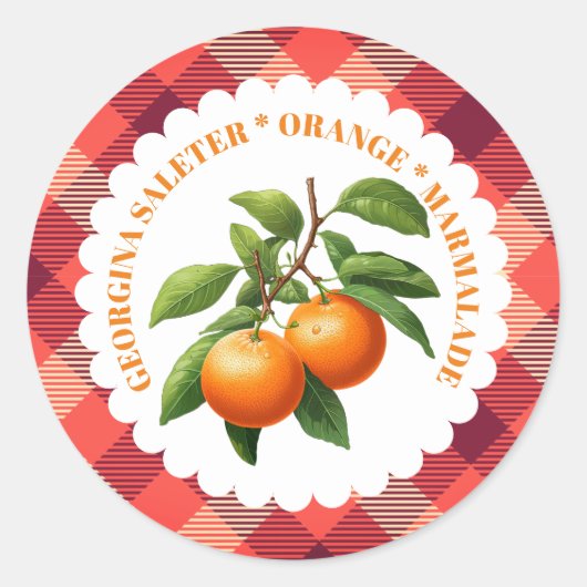 Sinaasappel Marmalade met Zonneschijn Ronde Sticker (Voorkant)