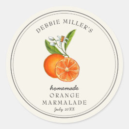  Sinaasappel Marmalade Zelfgemaakte Jam Jar Ronde Sticker