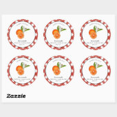 Sinaasappel Marmelade Geruite Ronde Jam Ronde Sticker (Vel)