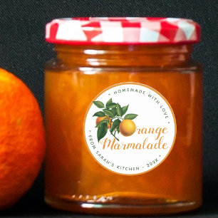 Sinaasappel Marmelade Handgemaakt met Liefde Citro Ronde Sticker