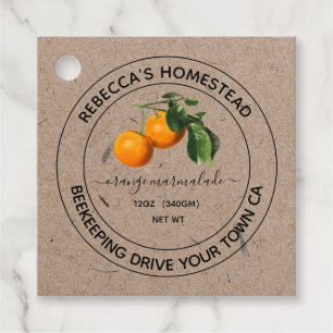 Sinaasappel Marmelade Kraft Papier Inmaakpot Bedankjes Labels