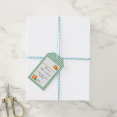 Sinaasappel Marmelade Pot Etiket Persoonlijk Gingh Cadeaulabel (Met Touw)