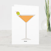 Sinaasappel Martini en zebraprint Kaart (Achterkant)