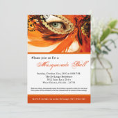 Sinaasappel Maskerade Ball Costume Halloween Kaart (Staand voorkant)