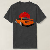 Sinaasappel Mazda RX7 Rocket Bunny Back Uitzicht T-shirt (Design voorkant)