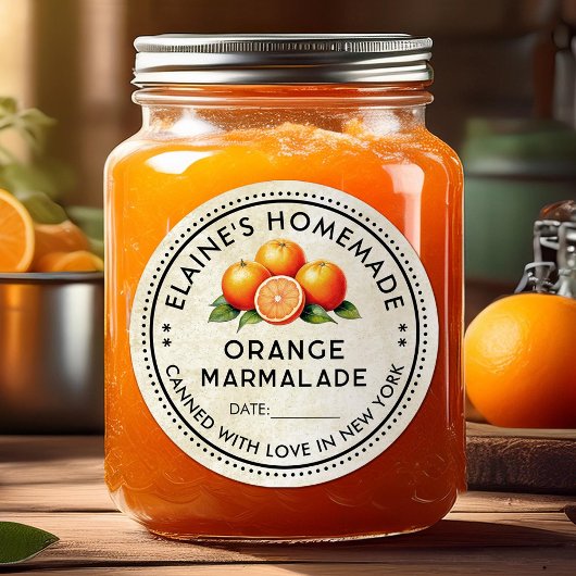 Sinaasappel mermelade aangepaste sticker met sinaa