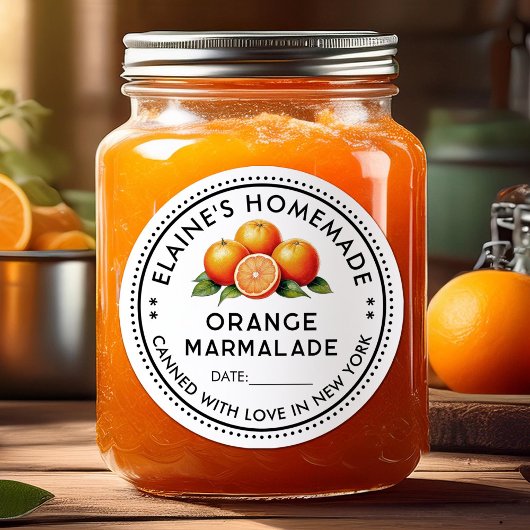Sinaasappel mermelade aangepaste sticker met sinaa