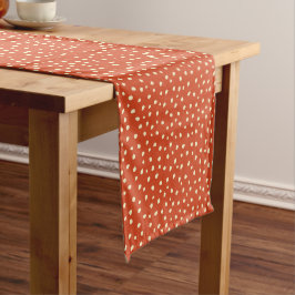 Sinaasappel met beige Stippen Medium Tafelloper