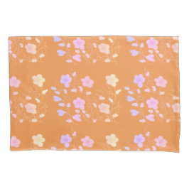 Sinaasappel met bloemen kussensloop