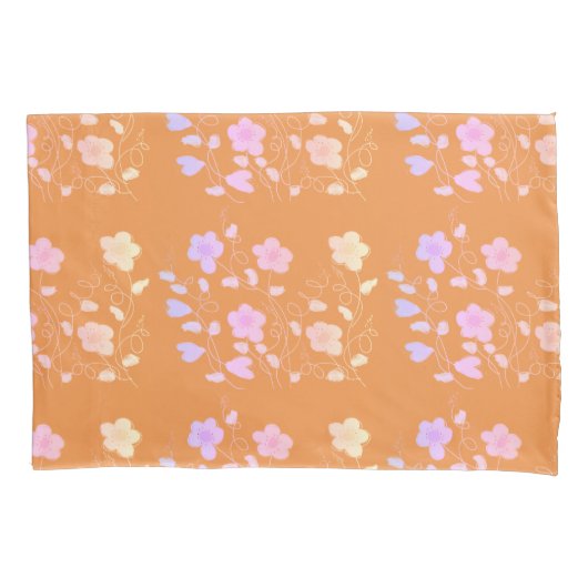 Sinaasappel met bloemen kussensloop (Voorkant)