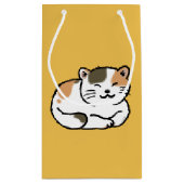 sinaasappel met een schattige fluffy calico en zwa klein cadeauzakje (Achterkant)