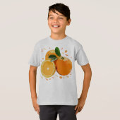 Sinaasappel met een takje. t-shirt (Voorkant volledig)