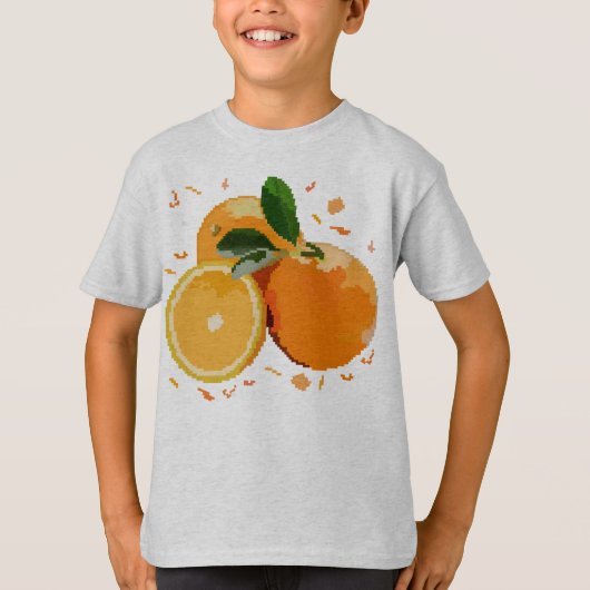 Sinaasappel met een takje. t-shirt (Voorkant)