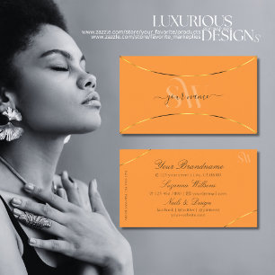 Sinaasappel met goudkleurige grenzen en Mongultuur Visitekaartje