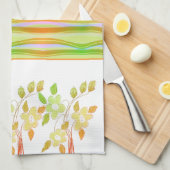 Sinaasappel met groen en wit theedoek (Quarter Fold)