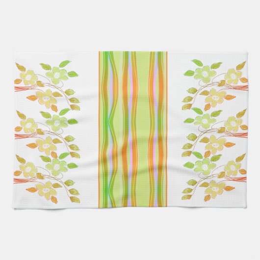 Sinaasappel met groen en wit theedoek (Horizontaal)