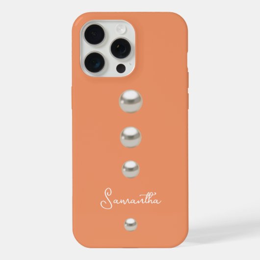 sinaasappel met parels iPhone hoesje (Achterkant)