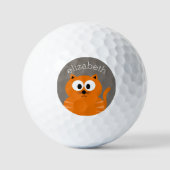 Sinaasappel met Taupe persoonlijk Golfballen (Voorkant)