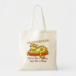 Sinaasappel Mini Tijgerin op Kussen Cartoon Verzor Tote Bag