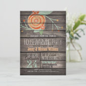 Sinaasappel & Mint Green; Rustieke housewarming pa Kaart (Staand voorkant)