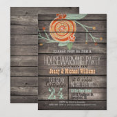 Sinaasappel & Mint Green; Rustieke housewarming pa Kaart (Voorkant / Achterkant)