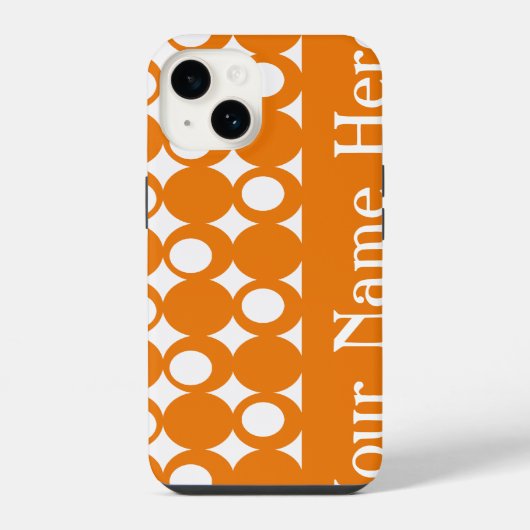 Sinaasappel Mod-balontwerp met naam iPhone Hoesje (Achterkant)