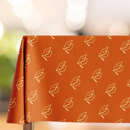 Sinaasappel Modern Afstudeerhoed Patroon Tafelkleed