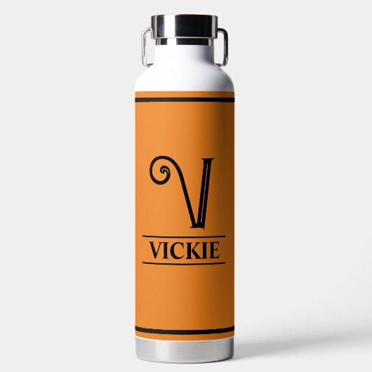 Sinaasappel Monogram Waterfles (Voorkant)