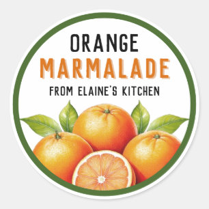 Sinaasappel moutermelade inmaken ronde sticker